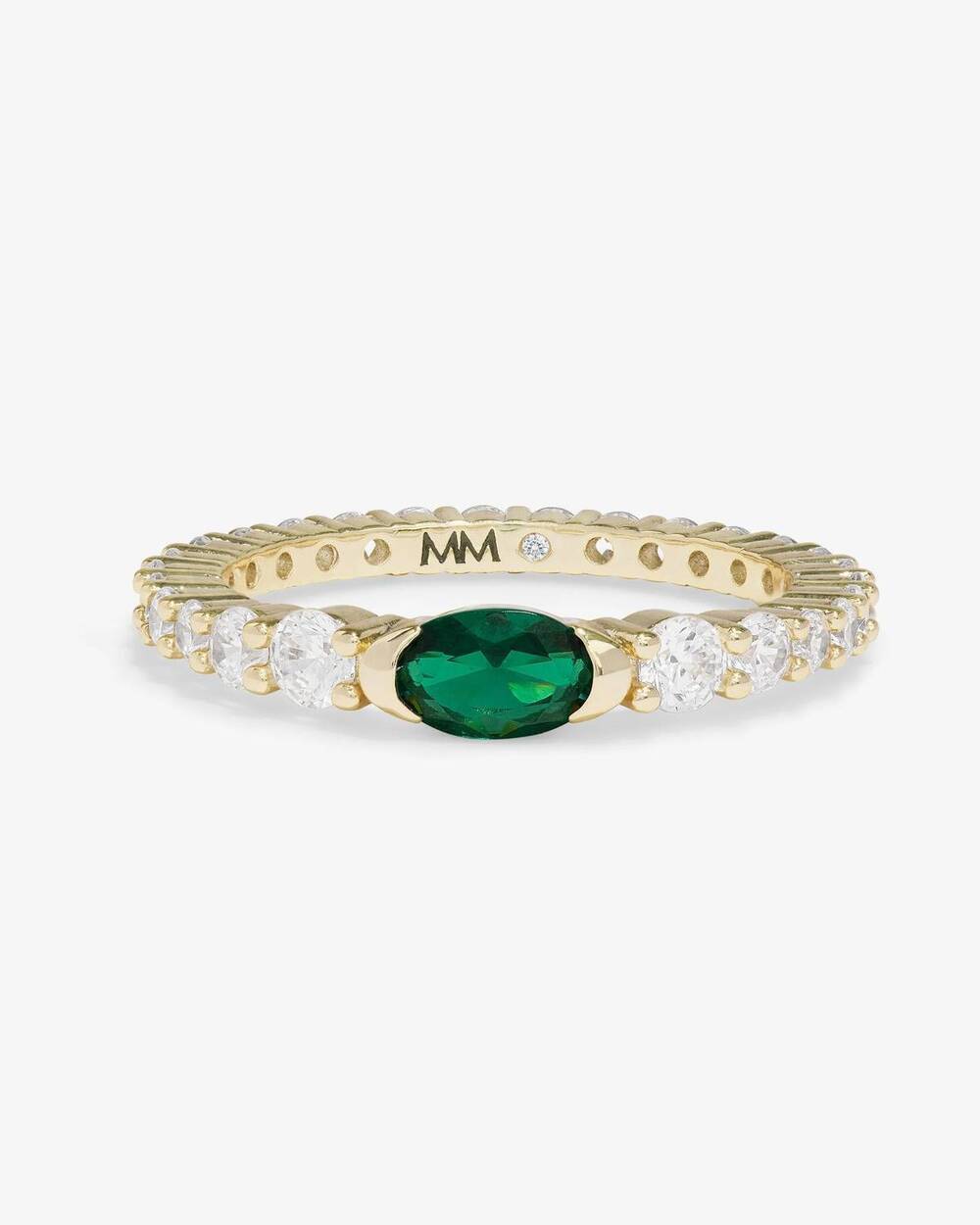 NEW MELINDA MARIA women's maven ring in gold|emerald
